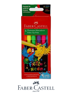 Marcadores Fiesta Neon x 6 - FABER CASTELL - 7754111020435