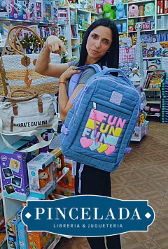 Mochila Espalda 18" QUITAPESARES FUN DENIM - MOOVING - 7799133031601 en internet