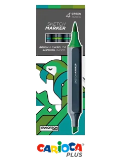 Marcadores Doble Punta Tonos Verdes x 4 - CARIOCA - 8003511452469 - comprar online