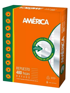 Repuesto Escolar Nº3 x 480 hojas Rayadas - AMERICA - 7792216005193 - comprar online