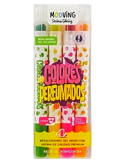 Resaltadores Gel con Aroma COLORES PERFUMADOS x 4 Coloring - MOOVING - 7798356616466 - comprar online