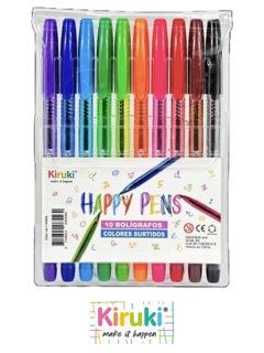 Bolígrafos HAPPY PENS x 10 - KIRUKI - 714604085560