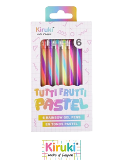 Roller Gel TUTTI FRUTTI PASTEL x 6 - KIRUKI - 714604133667