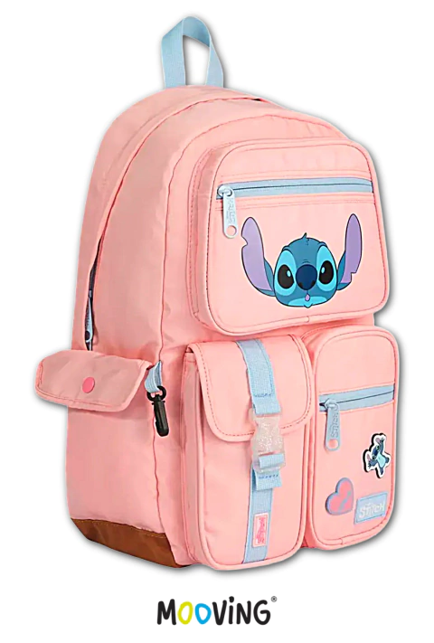 Mochila Espalda 18" STITCH PINK - MOOVING - 7799133031175 - comprar online