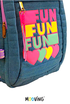 Imagen de Mochila Espalda 18" QUITAPESARES FUN DENIM - MOOVING - 7799133031601