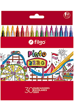 Marcadores Escolares x 30 colores PINTO 2220 - FILGO - 7795513075173