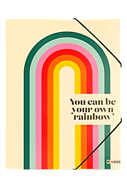 Carpeta con ELASTICO 3 solapas Rainbow - MOOVING - 7799133017025