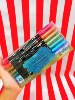 Marcadores Metallic Brush x 8 Doble punta COLORING - MOOVING - 7799133001741 - Libreria Pincelada