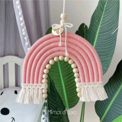 ARCO-ÍRIS MACRAME ROSE CONTAS DE MADEIRA - comprar online