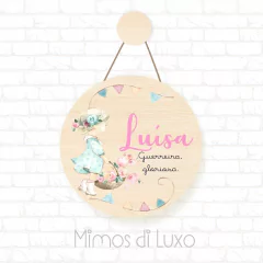 Plaquinha Menina cesta de flores