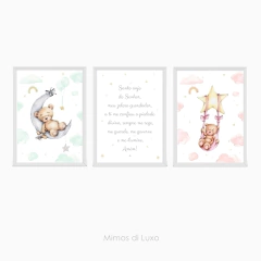 TRIO DE QUADROS IRMÃOS URSINHOS COM ORAÇÃO