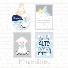 KIT 3 QUADROS + PLACA DECORATIVA OVELHINHA 01