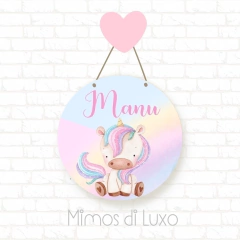 PLACA DECORATIVA UNICÓRNIO CANDY COLORS 02