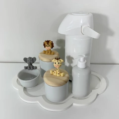 KIT HIGIENE SAFARI BANDEJA NUVEM CINZA na internet