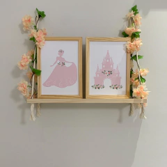 COMBO PRATELEIRA + 2 QUADROS PRINCESS