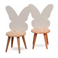 kit com 2 cadeiras borboletas nude