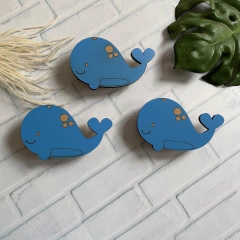 TRIO DE PENDURADORES BALEINHAS FOFAS