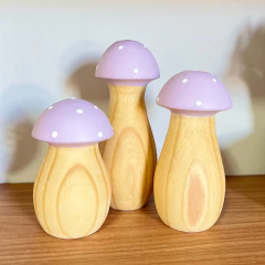 TRIO COGUMELOS EM MADEIRA ARREDONDADO - comprar online