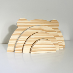 ARCO-ÍRIS URSO NA MADEIRA NATURAL - comprar online