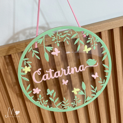 PLACA DECORATIVA 3D MEU JARDIM TRANSPARENTE - comprar online