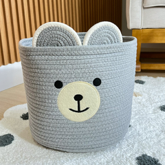 Cestão organizador urso cinza