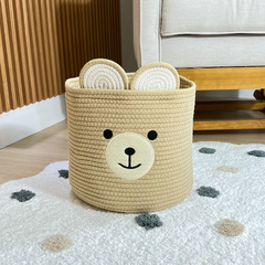 Cestão organizador urso bege