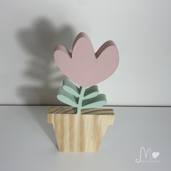 VASO TULIPA EM MADEIRA - ESCOLHA AS CORES - comprar online