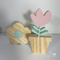VASO TULIPA EM MADEIRA - ESCOLHA AS CORES na internet