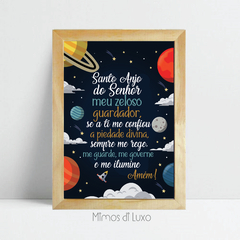 QUADRO UNITÁRIO ORAÇÃO SANTO ANJO ASTRONAUTA - comprar online