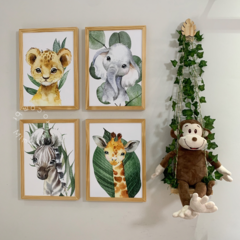 KIT QUADROS SAVANA E BALANÇO FOLHAGEM COM MACAQUINHO - ESCOLHA OS ITENS
