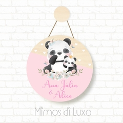 PLACA DECORATIVA PANDINHAS FOFAS