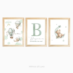 TRIO NOME URSO, BALÕES E AVIÃO VERDE AQUARELA 03