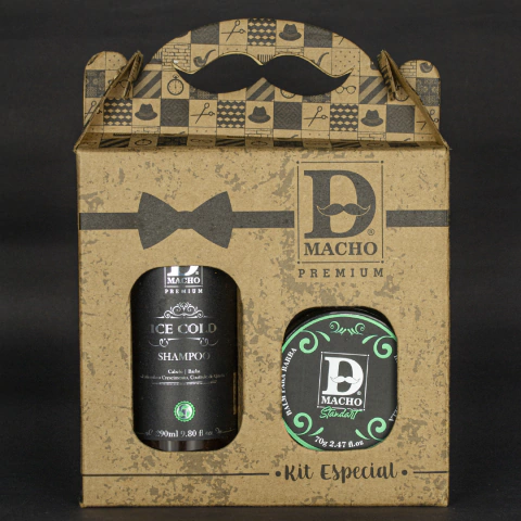 Kit Presente - Shampoo Ice Cold - 290ml + Balm Para Barba 70g - Linha Standart