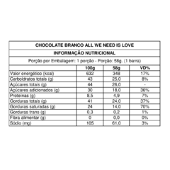 Chocolate Branco All We Need Is Love - 58g - loja online