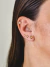 Kit de brincos de corações lisos, banhado a ouro 18K.