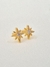 Brinco de estrela com uma zircônia, banhado a ouro 18K. - loja online