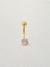 Piercing de umbigo bolinha de zircônia, banhado a ouro 18K. - comprar online