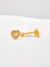 Imagem do Piercing de coração vazado cravejado com zircônias, banhado a ouro 18K.