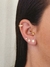 Piercing de argolinha duas fileiras cravejada com zircônias (click), banhado a ouro 18K. - Aluaris Joias 