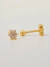 Piercing de flor cravejada com zircônias, banhado a ouro 18K. na internet