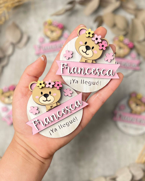 Imán o llavero Oso con flores - comprar online