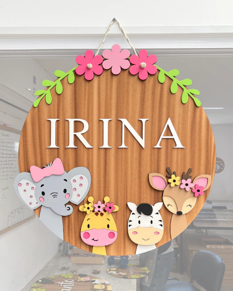 Cartel elefante, jirafa, cebra y ciervo 55cm - comprar online