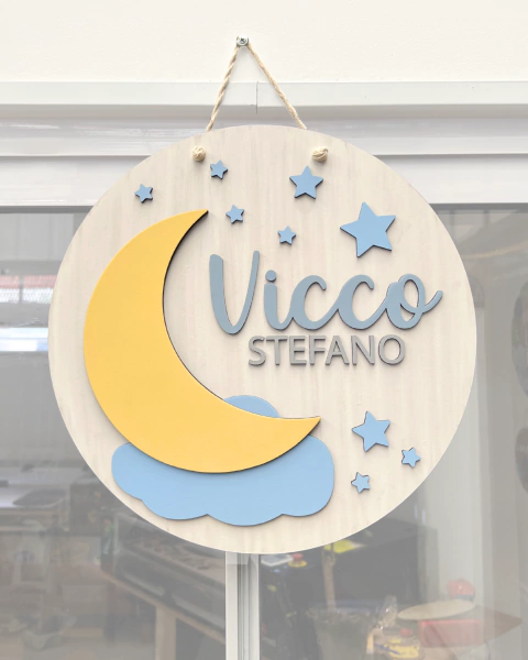 Cartel luna nubes - comprar online