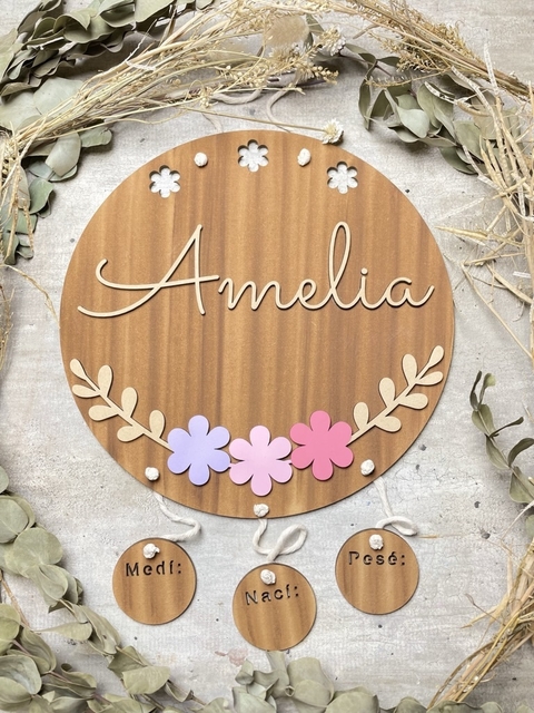 Cartel Flores con nací medí pesé - comprar online