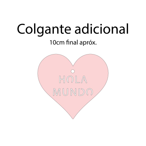 Colgantes Hola mundo corazón 10cm