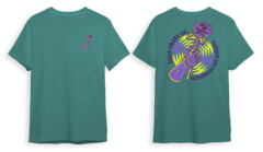 Remera Tuxs Skate Coleccion 2024 - Caballeros del Asfalto Roses Verde - Algodon Estampada Serigrafia
