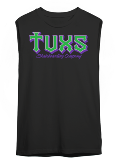 Remera Sin Mangas Institucional Logo Trims Negro Tuxs Skate Coleccion 2025 - Algodon Estampada Serigrafia - - comprar online