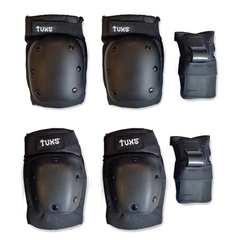 Protecciones Tuxs Pack Pro - Set Coderas, rodilleras y muñequera tipo guante protector de manos
