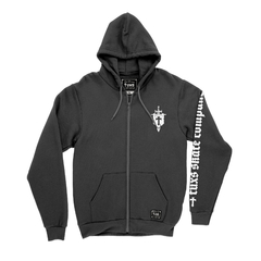 Campera con cierre Tuxs Zip Hoodie Sword Flag Negro 2024 Frisa