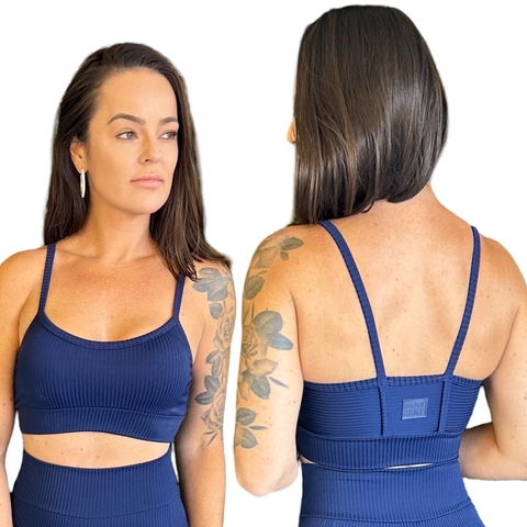 TOP FIT CANELADO AZUL MARINHO - comprar online
